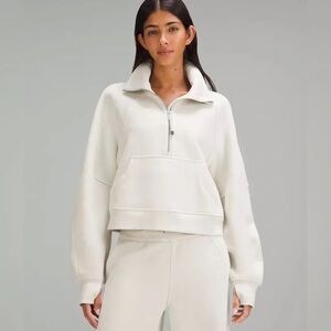 Lululemon Scuba Oversized Funnel Neck Half Zip in 
Bone